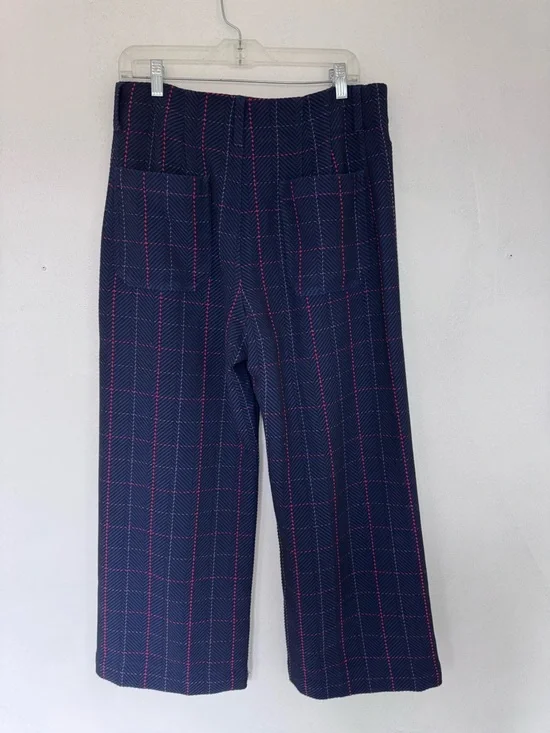 Anthropologie Maeve The Colette Merrick Knit Crop Pants Blue Red size 31 - Picture 8 of 11